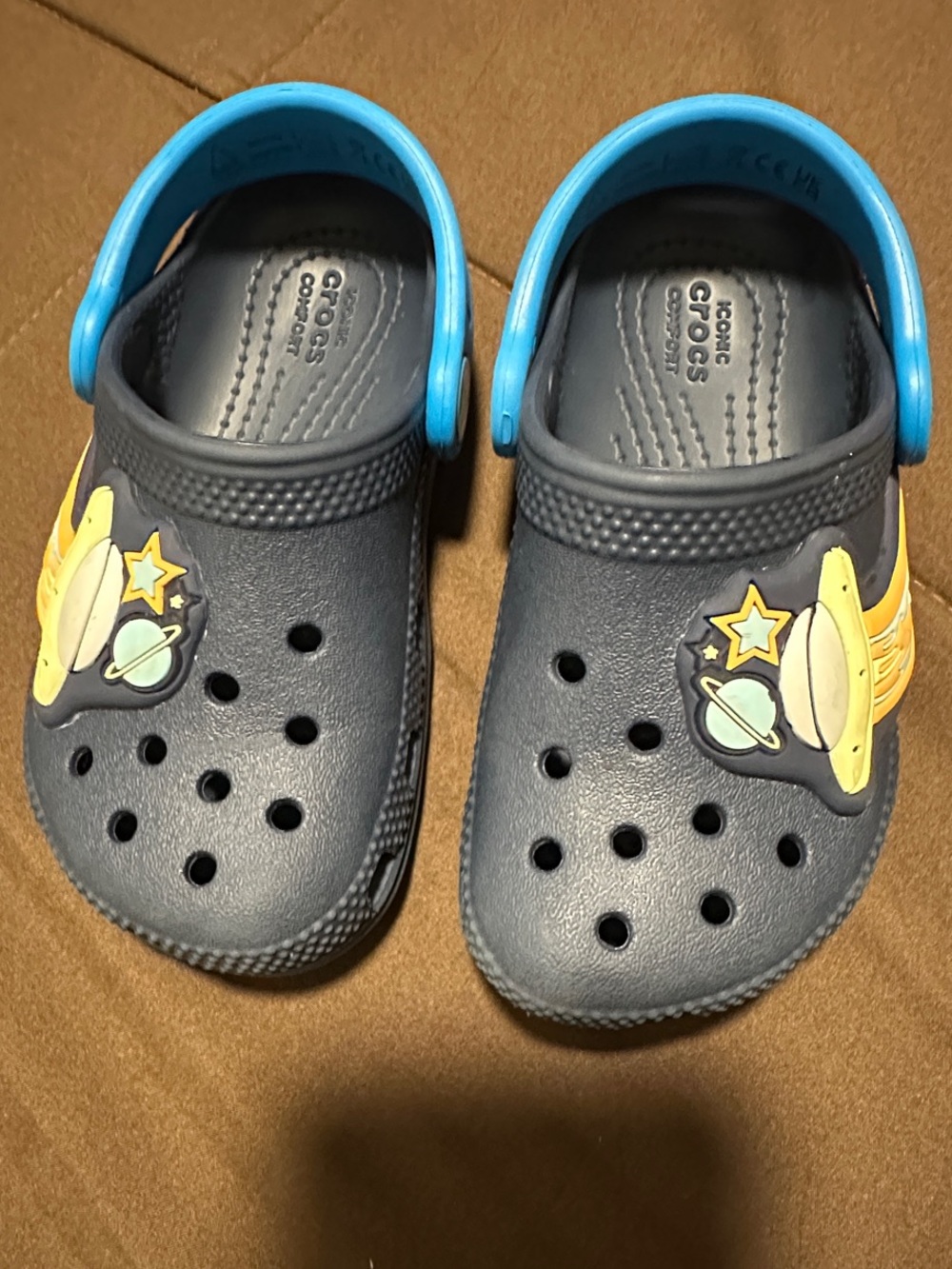 Light Up Kids Navy Space Crocs